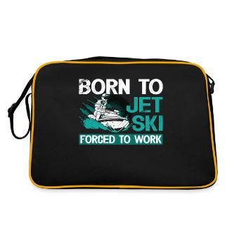 Jet Skiing Born To Jet Ski Forced To Water Sports - Retro Bag - black/gold - Back