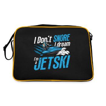 Jet Skiing I Don't Snore I Dream Jetskis Jet Skier - Retro Bag - black/gold - Back