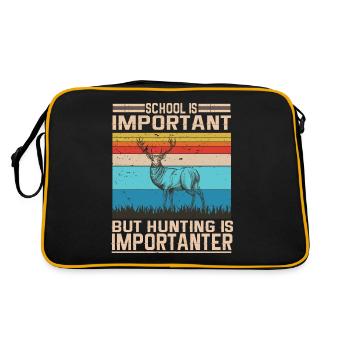 Jagen Jagdspruch & Jäger Geschenkidee - Retro Tasche - Schwarz/Gold - Hinten