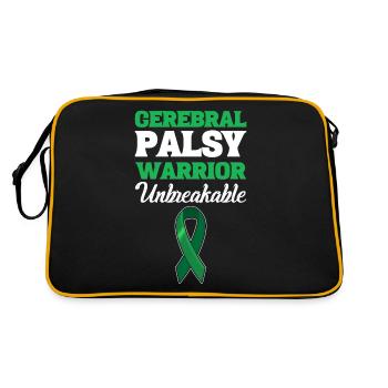 Cerebral Palsy Warrior Unbreakable Cerebral Palsy - Retro Tasche - Schwarz/Gold - Hinten