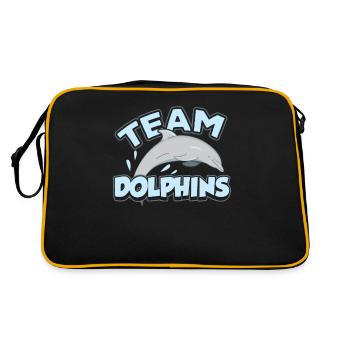Team Dolphins Dolphin Lovers Dolphin Dolphins - Retro Bag - black/gold - Back