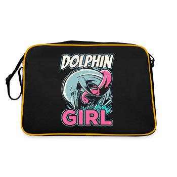 Dolphin Girl Dolphin Lovers Dolphins Dolphins - Retro Bag - black/gold - Back