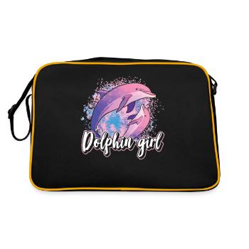 Dolphin Girl Lovers Dolphins Dolphins Dolphins - Retro Bag - black/gold - Back