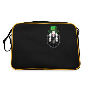 Lustiges Kühe St. Patricks Day Party Geschenk - Retro Tasche - Schwarz/Gold - Hinten