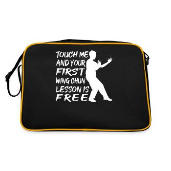 funny wing chun lover martial artist gift idea - Retro Bag - black/gold - Back