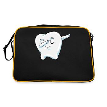 funny dentist accessoiry dental assistant gift - Retro Bag - black/gold - Back
