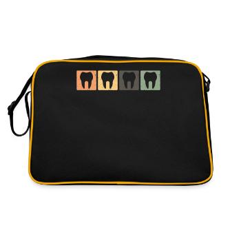 vintage tooth medicine dental assistant gift - Retro Bag - black/gold - Back