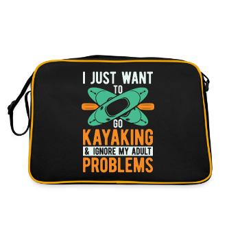 Kayak Je veux juste aller aux sports nautiques Amateur de kayak - Sac Retro - noir/or - Dos