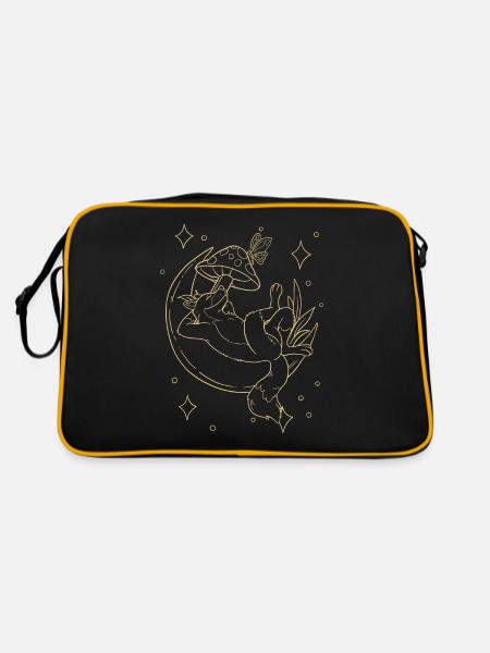 Cottagecore Fox - Retro Bag - black/gold - Back