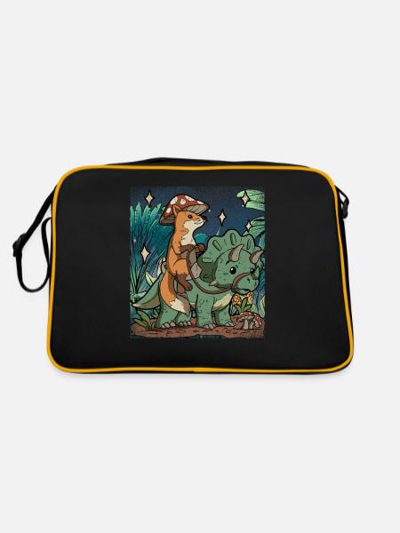 Cottagecore Fox - Retro Bag - black/gold - Back