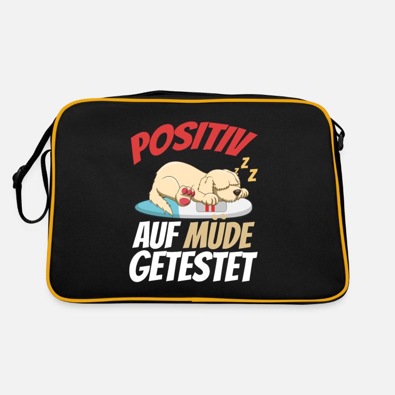 Positiv Auf Müde Getestet Hund Retro Tasche