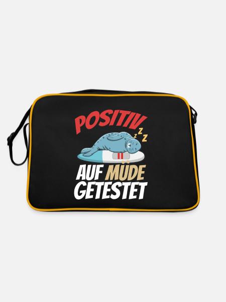 Positiv Auf Müde Getestet Robbe - Retro Tasche - Schwarz/Gold - Hinten