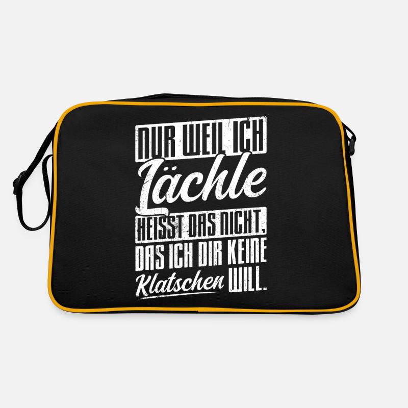 Weil Ich Lächle Heißt Nicht Das Ich Dir Keine Klat - Retro Tasche - Schwarz/Gold
