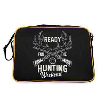 Jagen Jagdspruch & Jäger Geschenkidee - Retro Tasche - Schwarz/Gold - Hinten