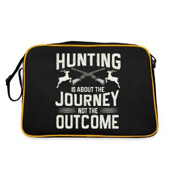 Jagen Jagdspruch & Jäger Geschenkidee - Retro Tasche - Schwarz/Gold - Hinten
