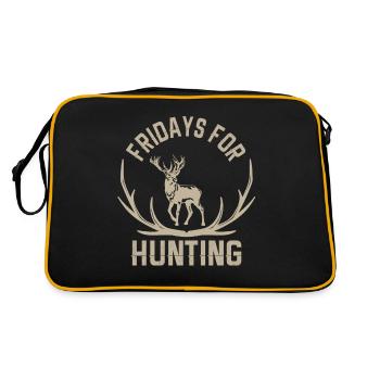 Jagen Jagdspruch & Jäger Geschenkidee - Retro Tasche - Schwarz/Gold - Hinten