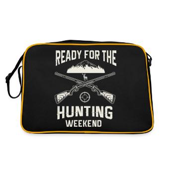 Jagen Jagdspruch & Jäger Geschenkidee - Retro Tasche - Schwarz/Gold - Hinten