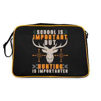 Jagen Jagdspruch & Jäger Geschenkidee - Retro Tasche - Schwarz/Gold - Hinten