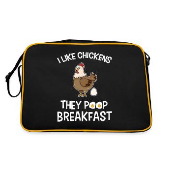 Drôle de pet de poulet petit-déjeuner poulet fermier - Sac Retro - noir/or - Dos