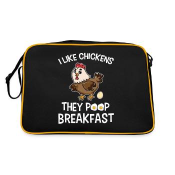 Drôle de pet de poulet petit-déjeuner poulet fermier - Sac Retro - noir/or - Dos