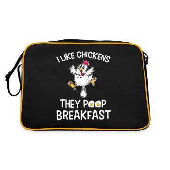 Drôle de pet de poulet petit-déjeuner poulet fermier - Sac Retro - noir/or - Dos