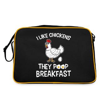 Drôle de pet de poulet petit-déjeuner poulet fermier - Sac Retro - noir/or - Dos