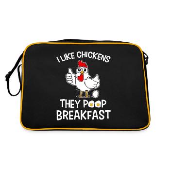 Drôle de pet de poulet petit-déjeuner poulet fermier - Sac Retro - noir/or - Dos