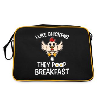 Drôle de pet de poulet petit-déjeuner poulet fermier - Sac Retro - noir/or - Dos