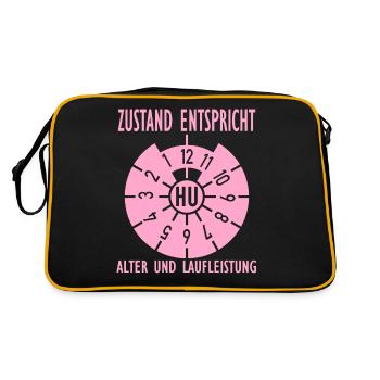 HU - Zustand entspricht Alter und Laufleistung - Retro Tasche - Schwarz/Gold - Hinten