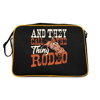 Rodeo Bullriding Western Horseriding Show Reiten - Retro Tasche - Schwarz/Gold - Hinten