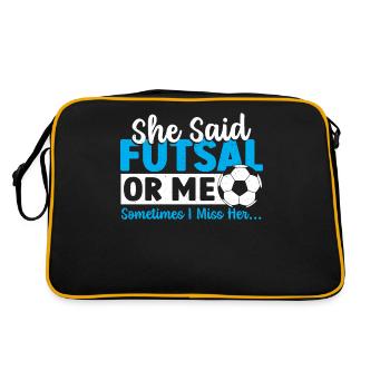 Futsal Hallenfußball Sport-Liebhaber Fussball - Retro Tasche - Schwarz/Gold - Hinten