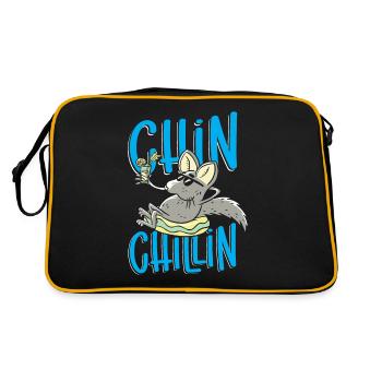 Chin-chillin Chinchilla Chinchillin - Retro Bag - black/gold - Back