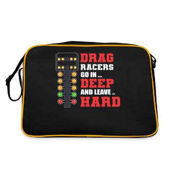 Drag Racers Drag Racing Drag Race Sport - Retro Tasche - Schwarz/Gold - Hinten