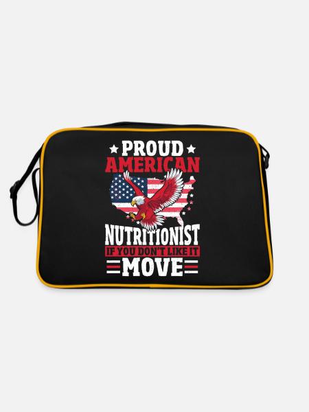 Proud American Nutritionist If You Don't Like - Retro Tasche - Schwarz/Gold - Hinten