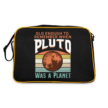 Sonnensystem Planeten alt genug Pluto wissenschaft - Retro Tasche - Schwarz/Gold - Hinten