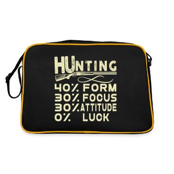 Jagen Jagdspruch & Jäger Geschenkidee - Retro Tasche - Schwarz/Gold - Hinten