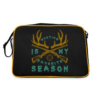 Jagen Jagdspruch & Jäger Geschenkidee - Retro Tasche - Schwarz/Gold - Hinten