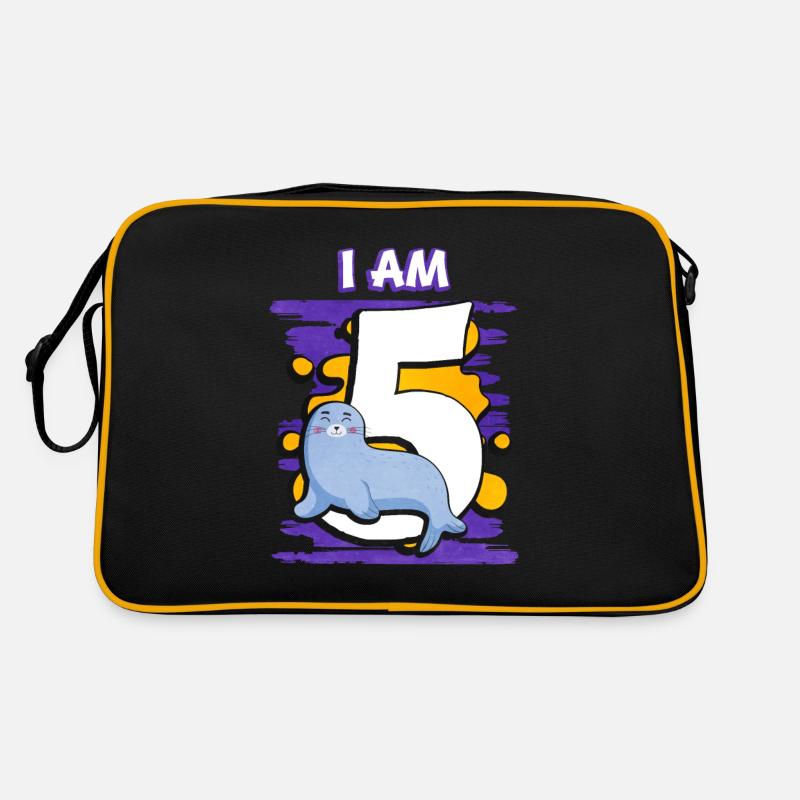 Ich Bin 5 Robbe Retro Tasche