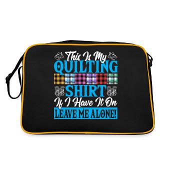 This Is My Quilting Shirt Sewer Stitching Quilter - Retro Bag - black/gold - Back