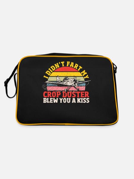 I Didn't Fart My Crop Duster Blew You A Kiss Crop - Retro Tasche - Schwarz/Gold - Hinten