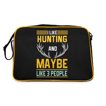 Jagen Jagdspruch & Jäger Geschenkidee - Retro Tasche - Schwarz/Gold - Hinten