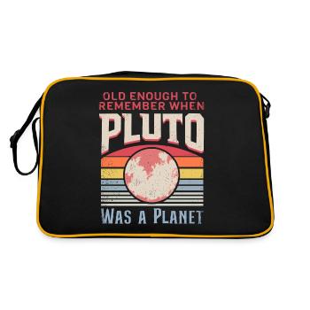 Sonnensystem Planeten alt genug Pluto wissenschaft - Retro Tasche - Schwarz/Gold - Hinten
