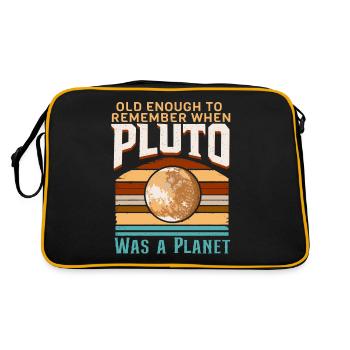 Sonnensystem Planeten alt genug Pluto wissenschaft - Retro Tasche - Schwarz/Gold - Hinten