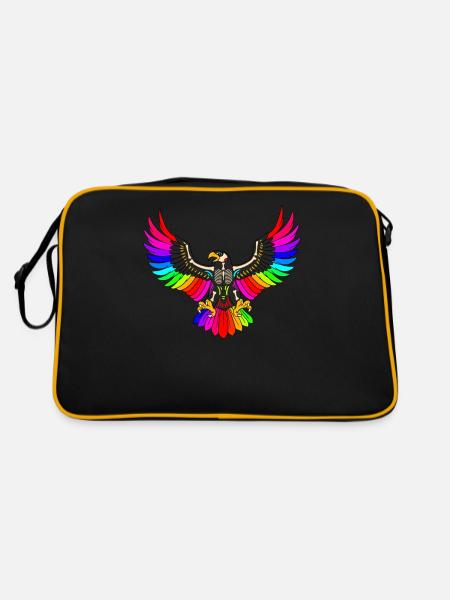 Jour de l’aigle coloré mort mexicain - Sac Retro - noir/or - Dos