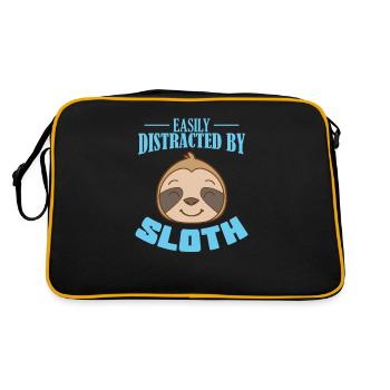 Easily Distracted by Sloth Sloth Sloth Lazy - Retro Bag - black/gold - Back