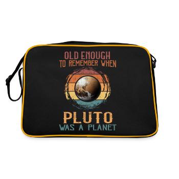 Sonnensystem Planeten alt genug Pluto wissenschaft - Retro Tasche - Schwarz/Gold - Hinten