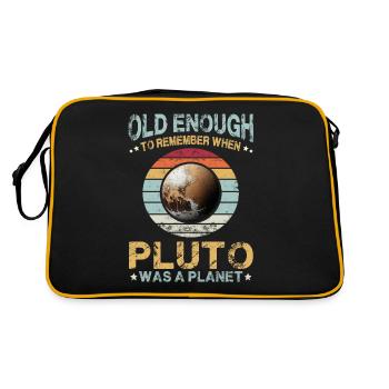 Sonnensystem Planeten alt genug Pluto wissenschaft - Retro Tasche - Schwarz/Gold - Hinten