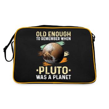 Sonnensystem Planeten alt genug Pluto wissenschaft - Retro Tasche - Schwarz/Gold - Hinten