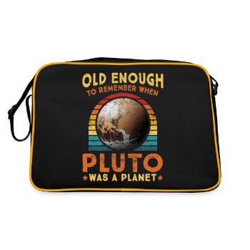 Sonnensystem Planeten alt genug Pluto wissenschaft - Retro Tasche - Schwarz/Gold - Hinten