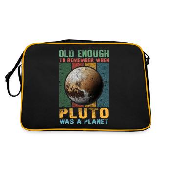 Sonnensystem Planeten alt genug Pluto wissenschaft - Retro Tasche - Schwarz/Gold - Hinten